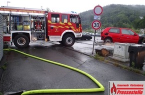 Feuerwehr Plettenberg: FW-PL: Folgemeldung: Stadtalarm in Plettenberg. Folgen eines Unwetters halten Feuerwehr in Atem.