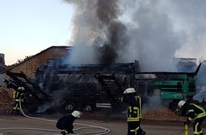 Polizeidirektion Pirmasens: POL-PDPS: Zweibrücken / Abfall-Siebmaschine ausgebrannt