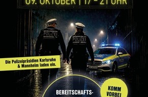 Polizeipr&auml;sidium Karlsruhe: POL-KA: (KA) Karlsruhe/Mannheim/Bruchsal - Einladung zur "Nacht der Bewerber"