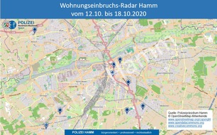 Polizeipräsidium Hamm: POL-HAM: Wohnungseinbruchs-Radar Hamm vom 12.10. bis 18.10.2020
