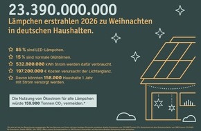 LichtBlick SE: Deutschland im Weihnachtsfieber: &Uuml;ber 23 Milliarden L&auml;mpchen sorgen f&uuml;r neuen Rekord