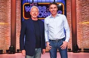 ARD Das Erste: Die ewigen Rivalen: Boris Becker und Michael Stich bei "Wer weiß denn sowas?" / Das Wissensquiz vom 4. bis 8. April 2022, um 18:00 Uhr im Ersten