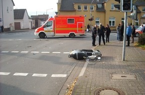 Polizeiinspektion Hameln-Pyrmont/Holzminden: POL-HOL: Boffzen - L 550 - Bahnhofstraße: Motorrollerfahrer schwer verletzt - Zusammenstoß mit PKW beim Abbiegen -