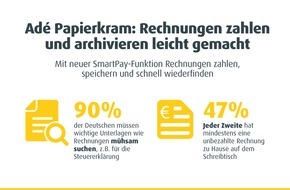 comdirect - eine Marke der Commerzbank AG: Frühjahrsputz: Mehrheit der Deutschen hat Rechnungen und Co. für Steuererklärung nicht parat / IBAN führt zu Rechnungsstau / Apps wie smartPay erleichtern Überweisung und Archivierung