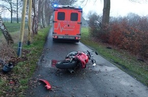 Polizei Minden-Lübbecke: POL-MI: Motorradfahrer wird bei Unfall verletzt