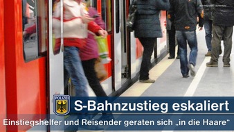Bundespolizeidirektion München: Bundespolizeidirektion München: S-Bahnzustieg eskaliert: DB-Zustiegshelfer und Reisender geraten sich "in die Haare"