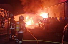Feuerwehr Gundelfingen: FW Gundelfingen: Geb&auml;udebrand im Gewerbegebiet in Gundelfingen