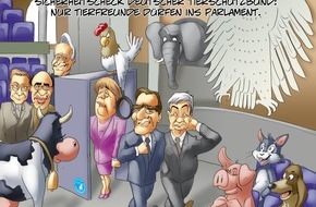 Deutscher Tierschutzbund e.V.: Kampagnenstart: Tierschutzbund greift in Wahlkampf ein / Plakat- und Postkartenmotive rücken Tierschutzpolitik ins Blickfeld