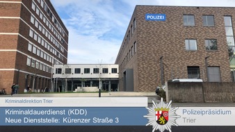 Polizeipräsidium Trier: POL-PPTR: Kriminaldauerdienst nun auch im neuen Dienstgebäude Kürenzer Straße