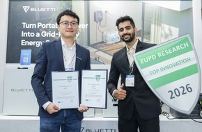 BLUETTI: BLUETTI gewinnt den &bdquo;Top Innovation Award 2026" von EUPD Research in Europa