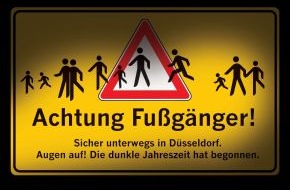 Polizei Düsseldorf: POL-D: Achtung Fußgänger! - Zehnjähriger Junge von Pkw erfasst - Schwerverletzt