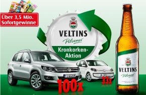 Brauerei C. & A. VELTINS GmbH & Co. KG: VELTINS Kronkorken-Aktion 2012 - das Original startet in die dritte Runde (mit Bild)