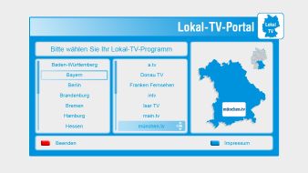 BLM Bayerische Landeszentrale für neue Medien: Lokal-TV-Portal in neuem Design nun auch über DVB-T empfangbar / Bereits fünf Bundesländer beteiligt