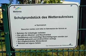 Polizeipräsidium Mittelhessen - Pressestelle Wetterau: POL-WE: Vandalismus auf Schulgeländen - das geht uns alle an!