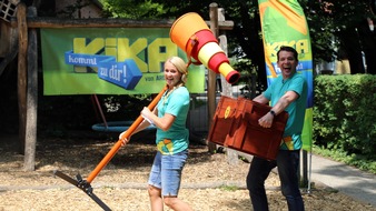 &quot;KiKA kommt zu dir!&quot;-Gewinner dürfen sich auf KiKANiNCHEN-Monsterparty freuen / Aufruf für die Baumhaus-Wunschaktion mit Singa und Juri startet am 20. Mai