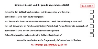 Polizeiinspektion Cuxhaven: POL-CUX: Erneut Schockanrufe im gesamten Landkreis - Seniorin übergibt 30.000 Euro an unbekannte Täter - wiederholte Präventionstipps (siehe Anhang)