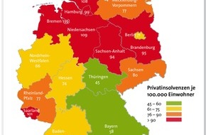CRIF GmbH: Neue Bürgel Studie: Schuldenbarometer 1. Halbjahr 2009 / Anstieg bei den Privatinsolvenzen - vor allem jüngere Bundesbürger sind gefährdet