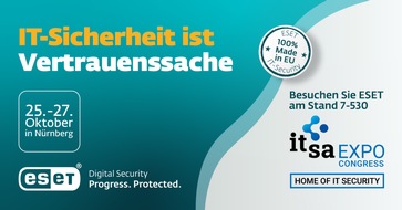 ESET Deutschland GmbH: ESET/ it-sa 2022: IT-Sicherheit ist Vertrauenssache / Der europäische IT-Sicherheitshersteller ESET präsentiert richtungsweisende Security-Technologien und Lösungen Made in EU