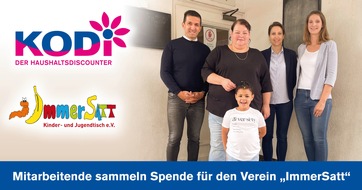 KODi Diskontläden GmbH: Mitarbeitende sammeln Spende für den Verein "ImmerSatt"