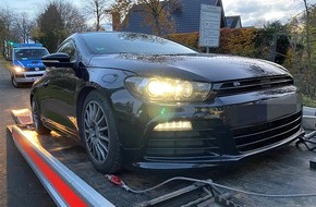 Polizei Steinfurt: POL-ST: Emsdetten, Nordwalde, VW Scirocco sichergestellt