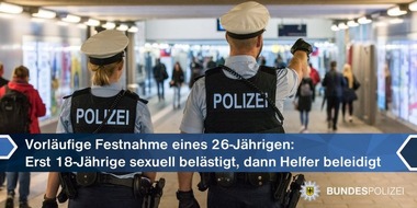 Bundespolizeidirektion München: Bundespolizeidirektion München: Sexuelle Belästigung: 26-Jähriger vorläufig festgenommen