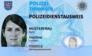 Landespolizeidirektion Th&uuml;ringen: LPD-EF: Aus Gr&uuml;n wird Blau - neue Dienstausweise f&uuml;r Th&uuml;ringer Polizeibeamte