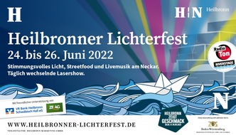 Heilbronn Marketing GmbH: Heilbronner Lichterfest am Neckar: Lasershows, Illuminationen, Musik und Kulinarik an der Neckarmeile