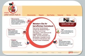 geva-institut: Zurück in den Beruf! - www.unter-einem-hut.de hilft Frauen beim Wiedereinstieg