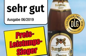 NORMA: NORMA: Der Vatertag kann kommen - das Verbrauchermagazin Öko-Test gibt dem Burgkrone Premium Pilsener die Note "sehr gut" / Der Discounter aus Nürnberg hat das perfekte Feiertagsbier (FOTO)
