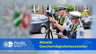 Polizeipräsidium Oberhausen: POL-OB: Geschwindigkeitsmessstellen in Oberhausen