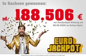 Sächsische Lotto-GmbH: Sonniger Eurojackpot-Gewinn: 188.506,80 Euro für Online-Spieler aus Sachsen