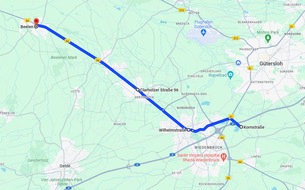 Polizei Gütersloh: POL-GT: Traktoren-Demo in Münster - Streckenverlauf von Rheda-Wiedebrück bis zur Kreisgrenze