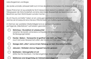 Polizeiinspektion Nienburg / Schaumburg: POL-NI: Einbruchschutz für ein sicheres Zuhause - Kampagne "Tag des Einbruchschutzes am 25.10.15"