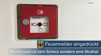 Bundespolizeidirektion München: Bundespolizeidirektion München: Missbrauch von Nothilfeeinrichtungen - Feuermelder mutwillig gedrückt