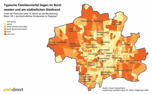 comdirect - eine Marke der Commerzbank AG: comdirect bank veröffentlicht "Städtereport München" -	Stärkstes Bevölkerungswachstum unter den Großstädten -	Sendling beiTrendsettern sehr gefragt -	Höchste Kinderquote in Trudering - Riem