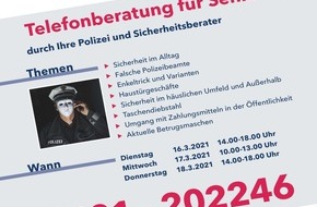 Polizeidirektion Bad Segeberg: POL-SE: Kreis Segeberg / Kreis Pinneberg - Präventionsaktion für Senioren