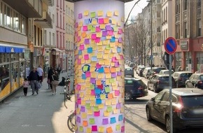 Zurich Gruppe Deutschland: Gro&szlig;e Stadt, kleine Geste, starke Wirkung: Frankfurter Litfa&szlig;s&auml;ule wird am 12. August zum Empathie-Multiplikator