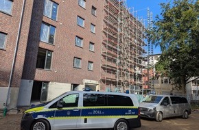 Hauptzollamt Kiel: HZA-KI: Zoll stoppt illegale Arbeit auf Kieler Baustelle - Flucht in letzter Sekunde verhindert
