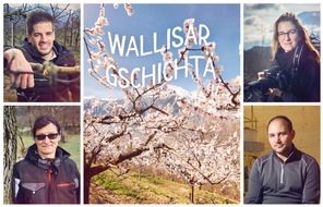 Valais/Wallis Promotion: Wallisär Gschichtä - Aline (Fotokünstlerin), Jeremy (Pascalisation), Olivier (alte Getreidesorten) und Monica (Suonen)