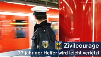 Bundespolizeidirektion München: Bundespolizeidirektion München: Zivilcourage in S-Bahn führt zu blutiger Nase - 33- und 23-Jähriger leicht verletzt