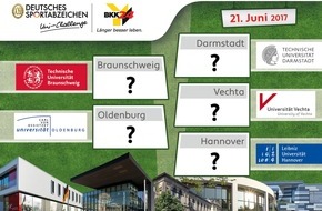 BKK24: Sportabzeichen-Uni-Challenge sucht die fitteste Uni / Hannover, Oldenburg, Vechta, Braunschweig und Darmstadt treten an