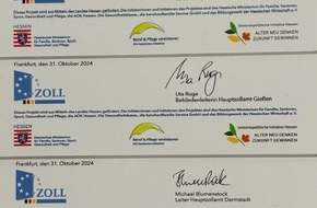 Hauptzollamt Darmstadt: HZA-DA: Verleihung der Urkunden zur Charta Vereinbarkeit Beruf und Pflege an drei Hauptzollämter in der Region