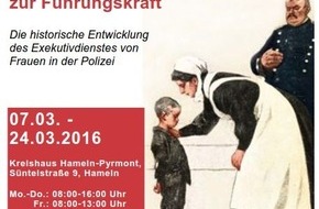 Polizeiinspektion Hameln-Pyrmont/Holzminden: POL-HM: Ausstellung "Von der Polizeiassistentin zur Führungskraft" im Kreishaus Hameln-Pyrmont / Führungen für Schulklassen