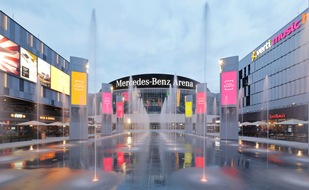Anschutz Entertainment Group: Wasserspiel "Fountains & Light" ab dem 13. April zweimal täglich am Mercedes Platz