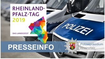Polizeipräsidium Rheinpfalz: POL-PPRP: Rheinland-Pfalz-Tag 2019 in Annweiler Einsatzvorbereitungen der Polizei