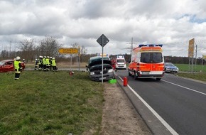 Polizeiinspektion Anklam: POL-ANK: Verkehrsunfall mit zwei Verletzten auf der B111 nahe Züssow