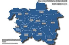 Polizeidirektion Hannover: POL-H: Einbruchradar der Polizeidirektion (PD) Hannover ab sofort online