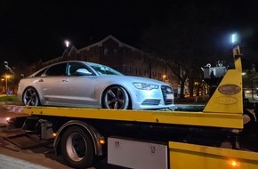 Polizei Duisburg: POL-DU: Stadtgebiet: "Tiefer" Audi am Abschlepphaken