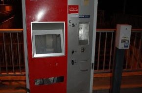 Landeskriminalamt Schleswig-Holstein: LKA-SH: Fahrkartenautomat der Deutschen Bahn in Schwentinental gesprengt
