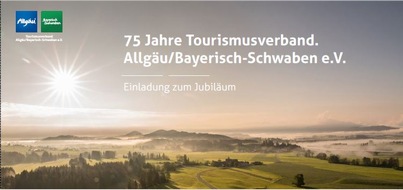 Allgäu GmbH: Einladung Festakt 75 Jahre Tourismusverband Allgäu/Bayerisch-Schwaben, 30. Juni, 16 Uhr, Irsee